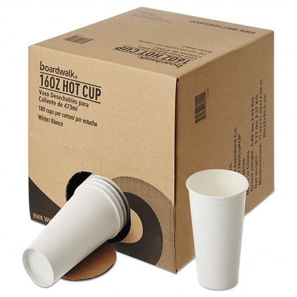 Boardwalk - Convenience Pack Paper Hot Cups, 16 oz, White, 180/Carton - USA Tool & Supply