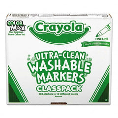 Crayola - Markers & Paintsticks Type: Marker Color: Black; Blue; Brown; Gray; Green; Orange; Pink; Red; Violet; Yellow - USA Tool & Supply