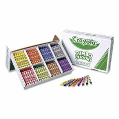 Crayola - Markers & Paintsticks Type: All Purpose Wax Crayon Color: Black; Blue; Brown; Green; Orange; Red; Violet; Yellow - USA Tool & Supply