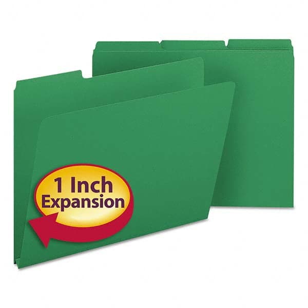 SMEAD - File Folders, Expansion Folders & Hanging Files Folder/File Type: File Folders with Top Tab Fastener Color: Green - USA Tool & Supply