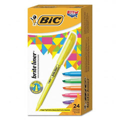 Bic - Markers & Paintsticks Type: Highlighter Color: Yellow; Orange; Pink; Green; Blue - USA Tool & Supply