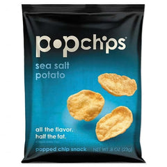 PopChips - Snacks, Cookies, Candy & Gum Breakroom Accessory Type: Potato Chips Breakroom Accessory Description: Potato Chips, Sea Salt Flavor, .8 oz Bag, 24/Carton - USA Tool & Supply