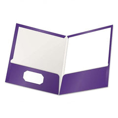 OXFORD - File Folders, Expansion Folders & Hanging Files Folder/File Type: Pocket Folders Color: Purple - USA Tool & Supply