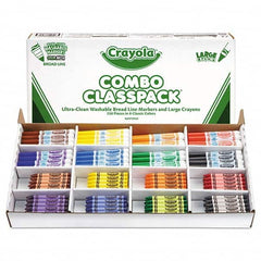 Crayola - Markers & Paintsticks Type: All Purpose Wax Crayon Color: Black; Blue; Brown; Green; Orange; Red; Violet; Yellow - USA Tool & Supply