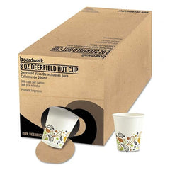 Boardwalk - Convenience Pack Paper Hot Cups, 8 oz, Deerfield Print, 306/Carton - USA Tool & Supply