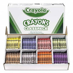 Crayola - Markers & Paintsticks Type: All Purpose Wax Crayon Color: Black; Blue; Brown; Green; Orange; Red; Violet; Yellow - USA Tool & Supply