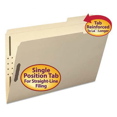 SMEAD - File Folders, Expansion Folders & Hanging Files Folder/File Type: File Folders with Top Tab Fastener Color: Manila - USA Tool & Supply