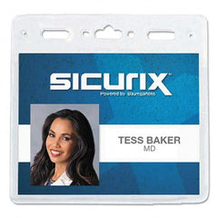 Sicurix - Badge Holders Attachment Type: Clip-On Horizontal or Vertical Holder: Horizontal - USA Tool & Supply