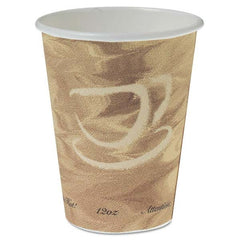 DART - Mistique Polycoated Hot Paper Cup, 12 oz, Printed, Brown, 50/Bag - USA Tool & Supply