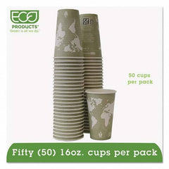 ECO PRODUCTS - World Art Renewable/Compostable Hot Cups, 16 oz, Moss, 50/Pack - USA Tool & Supply