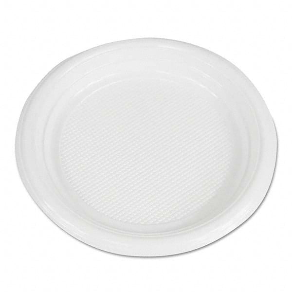 Boardwalk - Hi-Impact Plastic Dinnerware, Plate, 6" Diam, White, 1000/Carton - USA Tool & Supply