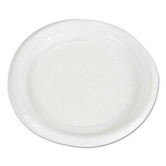 Boardwalk - Hi-Impact Plastic Dinnerware, Plate, 9" Diam, White, 500/Carton - USA Tool & Supply