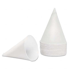 Konie - Rolled Rim, Poly Bagged Paper Cone Cups, 4.5 oz, White, 5000/Carton - USA Tool & Supply