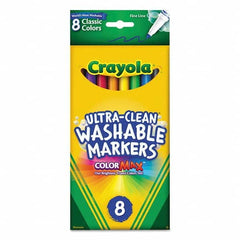 Crayola - Markers & Paintsticks Type: Washable Marker Color: Black; Blue; Brown; Green; Orange; Red; Violet; Yellow - USA Tool & Supply