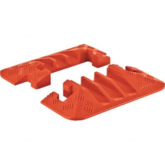 Checkers - 1 2-Piece 3 8' OAL 2-1/4 Max Cable Diam Yellow & Orange On Floor Cable Cover - USA Tool & Supply