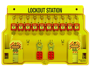 Padllock Wall Station - 22 x 22 x 1-3/4''-With (20) Xenoy Padlocks - USA Tool & Supply