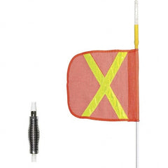 Checkers - Marking Flags Type: Warning Whip Flag w/Light Message or Pattern: Reflective X - USA Tool & Supply