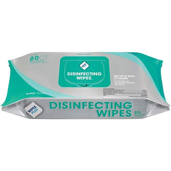 Tri-Chem - Pack of (12), 80 ct, 7 x 8 Disinfecting Wipes - USA Tool & Supply