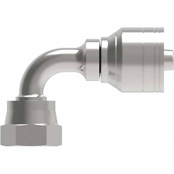 Eaton - Hydraulic Hose Fittings & Couplings Type: Female ORS Swivel Short Drop 90 Elbow Hose Diameter: 1 (Inch) - USA Tool & Supply