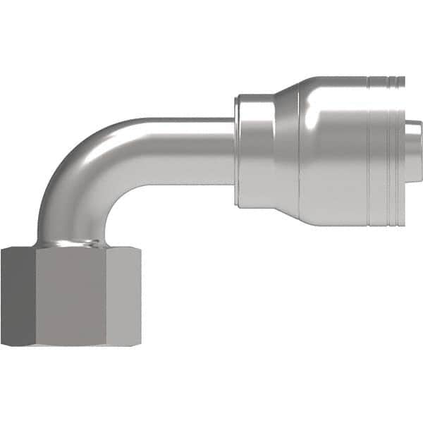 Eaton - Hydraulic Hose Fittings & Couplings Type: Female ORS Swivel Short Drop 90 Elbow Hose Diameter: 13/16 (Inch) - USA Tool & Supply