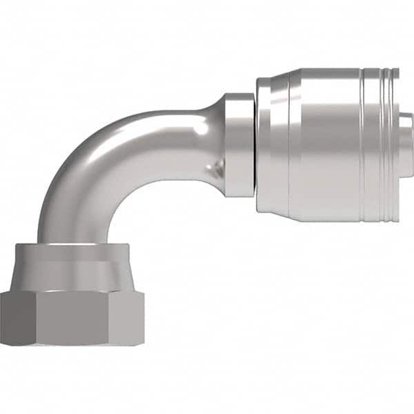 Eaton - Hydraulic Hose Fittings & Couplings Type: Female ORS Swivel Short Drop 90 Elbow Hose Diameter: 1-3/16 (Inch) - USA Tool & Supply