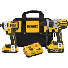 DeWALT - Cordless Tool Combination Kits Voltage: 20 Tools: 1/2" Brushless Hammer Drill/Driver; 1/4" Impact Driver - USA Tool & Supply