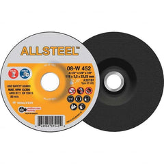 WALTER Surface Technologies - Depressed-Center Wheels Wheel Diameter (Inch): 4-1/2 Wheel Thickness (Inch): 1/8 - USA Tool & Supply