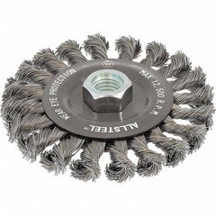 WALTER Surface Technologies - 6" OD, 5/8-11 Arbor Hole, Knotted Steel Wheel Brush - USA Tool & Supply