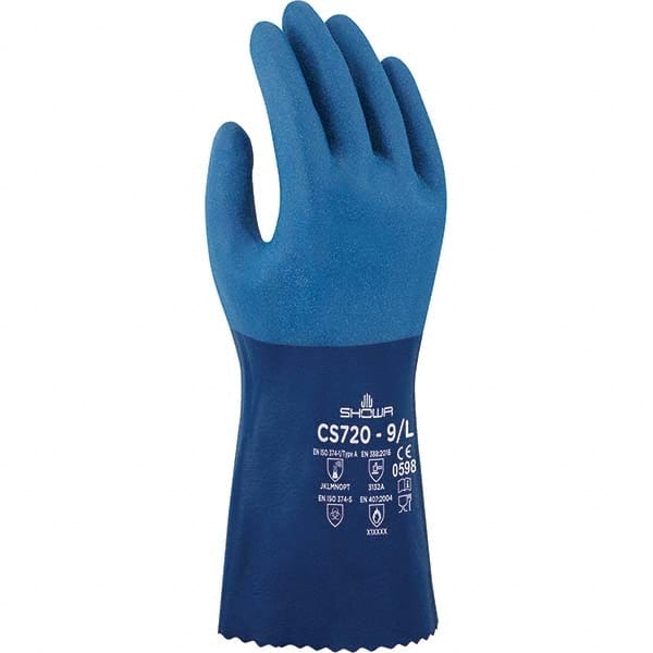 SHOWA - Chemical Resistant Gloves Material: Nitrile Size: Large - USA Tool & Supply