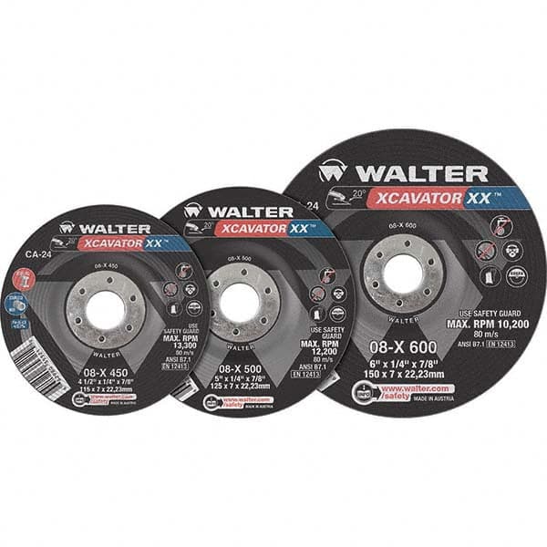 WALTER Surface Technologies - Cutoff Wheels Tool Compatibility: Angle Grinders Wheel Diameter (Inch): 4-1/2 - USA Tool & Supply