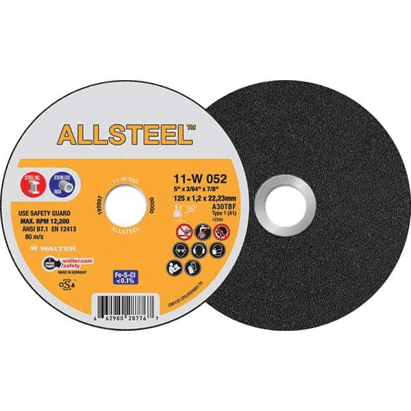 WALTER Surface Technologies - Cutoff Wheels Tool Compatibility: Angle Grinders Wheel Diameter (Inch): 5 - USA Tool & Supply