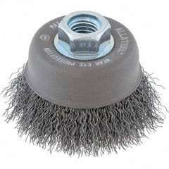 WALTER Surface Technologies - 5" Diam 5/8-11 Threaded Arbor Steel Fill Cup Brush - USA Tool & Supply