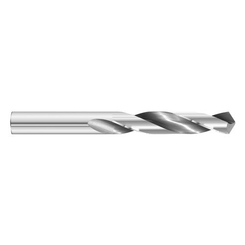 3/32″ Dia. × 3/32″ Shank × 1″ Flute Length × 2″ OAL, 7xD, 118°, Uncoated, 2xD Flute, External Coolant, Round Solid Carbide Drill