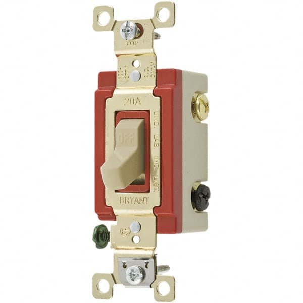 Bryant Electric - Wall & Dimmer Light Switches Switch Type: Three Way Switch Operation: Toggle - USA Tool & Supply