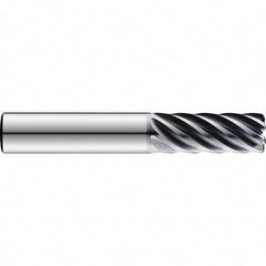 SGS - 3/8", 1-1/8" LOC, 3/8" Shank Diam, 3-1/4" OAL, 7 Flute Solid Carbide Square End Mill - USA Tool & Supply