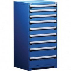 Rousseau Metal - 9 Drawer Avalanche Blue Steel Modular Storage Cabinet - USA Tool & Supply