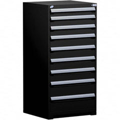 Rousseau Metal - 9 Drawer Black Steel Modular Storage Cabinet - USA Tool & Supply