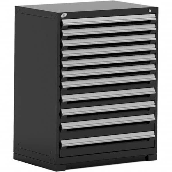 Rousseau Metal - 11 Drawer Black Steel Modular Storage Cabinet - USA Tool & Supply