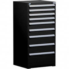 Rousseau Metal - 9 Drawer Black Steel Modular Storage Cabinet - USA Tool & Supply
