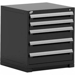 Rousseau Metal - 5 Drawer Black Steel Modular Storage Cabinet - USA Tool & Supply