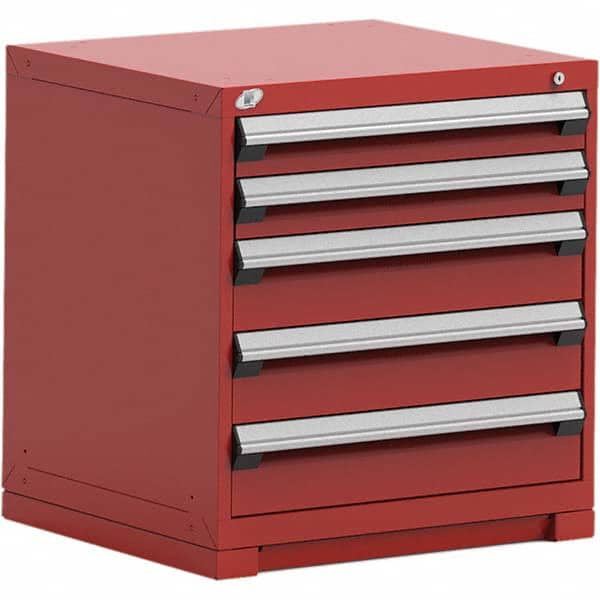 Rousseau Metal - 5 Drawer Flame Red Steel Modular Storage Cabinet - USA Tool & Supply
