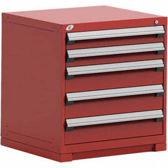 Rousseau Metal - 5 Drawer Flame Red Steel Modular Storage Cabinet - USA Tool & Supply