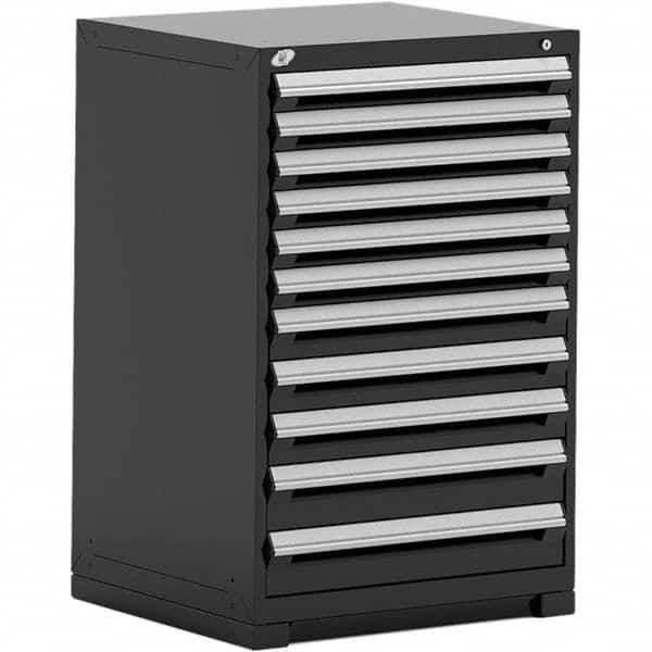 Rousseau Metal - 11 Drawer Black Steel Modular Storage Cabinet - USA Tool & Supply