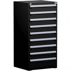 Rousseau Metal - 9 Drawer Black Steel Modular Storage Cabinet - USA Tool & Supply