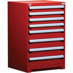 Rousseau Metal - 8 Drawer Flame Red Steel Modular Storage Cabinet - USA Tool & Supply
