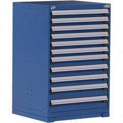 Rousseau Metal - 11 Drawer Avalanche Blue Steel Modular Storage Cabinet - USA Tool & Supply