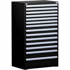 Rousseau Metal - 14 Drawer Black Steel Modular Storage Cabinet - USA Tool & Supply