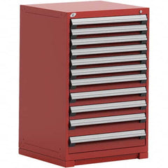 Rousseau Metal - 11 Drawer Flame Red Steel Modular Storage Cabinet - USA Tool & Supply