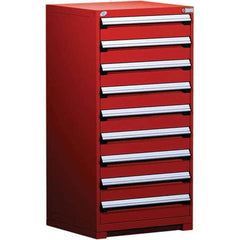 Rousseau Metal - 9 Drawer Flame Red Steel Modular Storage Cabinet - USA Tool & Supply