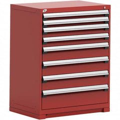 Rousseau Metal - 8 Drawer Flame Red Steel Modular Storage Cabinet - USA Tool & Supply
